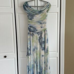 Abercrombie & Fitch Blue and Green Floral Midi Dress